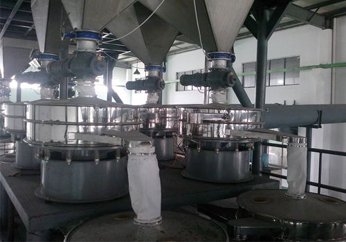 胶粉不锈钢振动筛使用现场